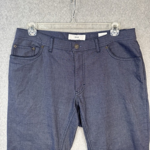 Brax‎ Cooper Fancy Chino Pants Mens 36x30 Blue Micro Check Textured - Picture 4 of 16